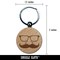 Funny Glasses with Nose and Mustache Engraved Wood Round Keychain Tag Charm